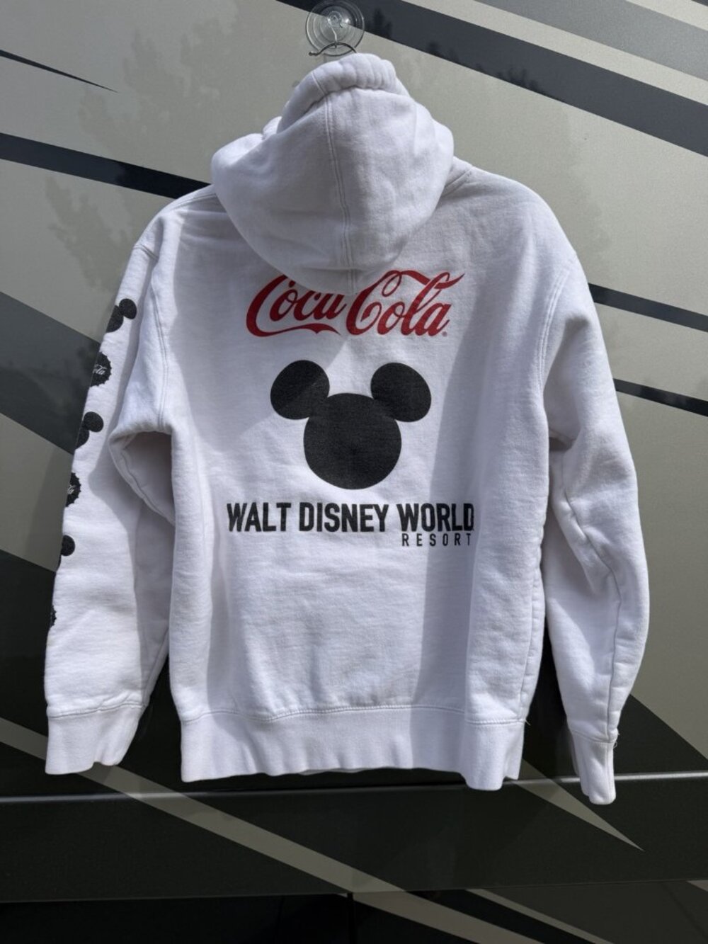 Coca-Cola x Walt Disney white graphic double-sided hoodie Mickey Mouse XS comfy